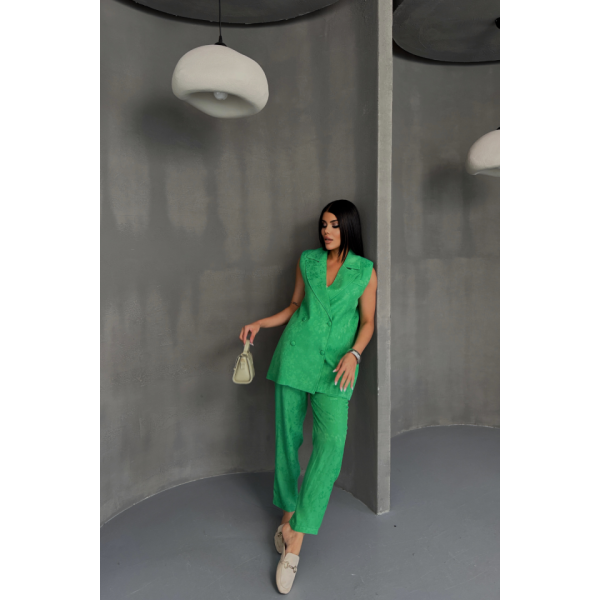 JAKAR KUMAŞ YELEK - PANTOLON TAKIM - Yeşil