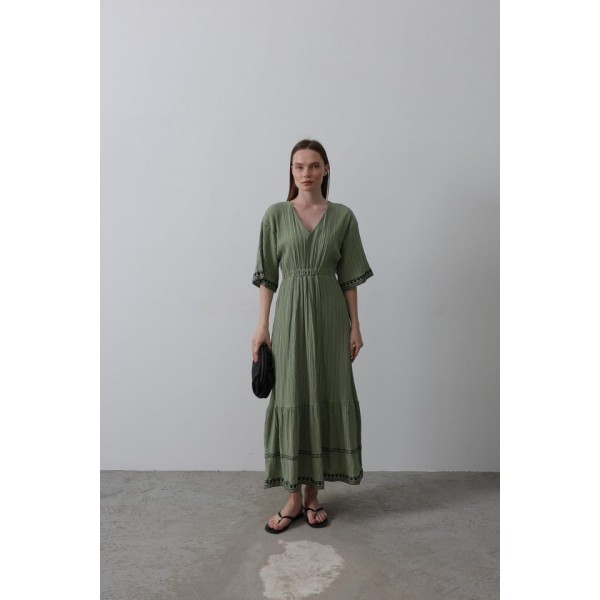 KolEtekNakışlıElbise - Haki