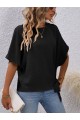 Kadın Kısa Kollu Bisiklet Yaka Yandan Bağcıklı Aerobin Bluz