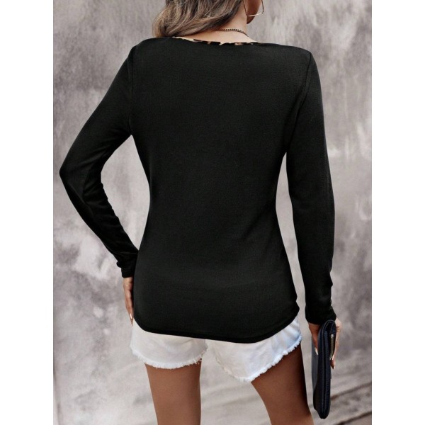 Kadın Uzun Kollu V Yakalı Kaşkorse Bluz