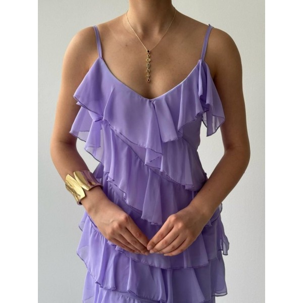 Ples Yırtmaç Detaylı Elbise