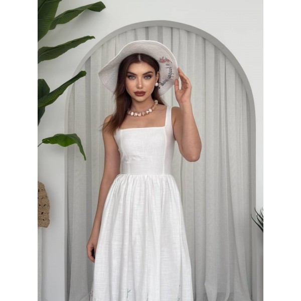 Mazi Çiçek Desenli Elbise