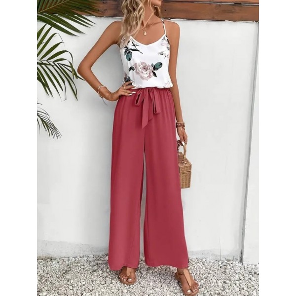 Kadın Ip Askılı V Yakalı Süprem Bluz Ve Aerobin Pantolon Ikili Takım