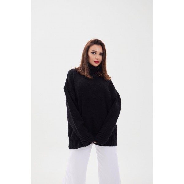 43151 TRİKO BALIKÇI SALAŞ KAZAK-SİYAH