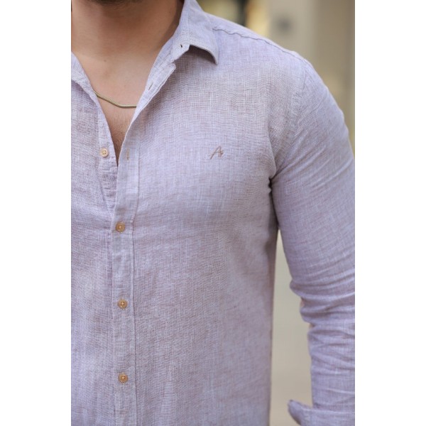 Erkek Pamuklu Keten Gömlek