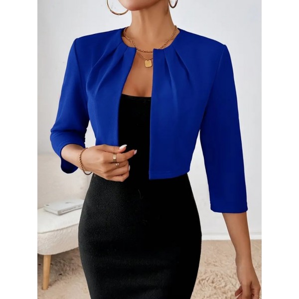 Kadın Truvakar Kol önü Açık Kısa Ithal Krep Ceket