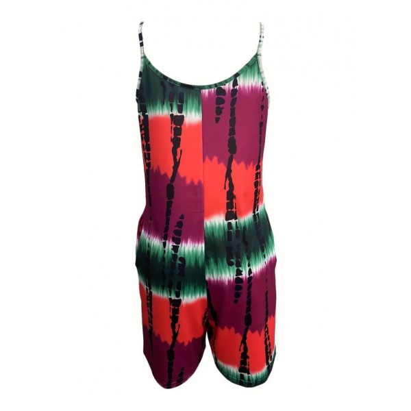 Kadın Ip Askılı Yuvarlak Yaka Cepli Kısa şort Süprem Tulum