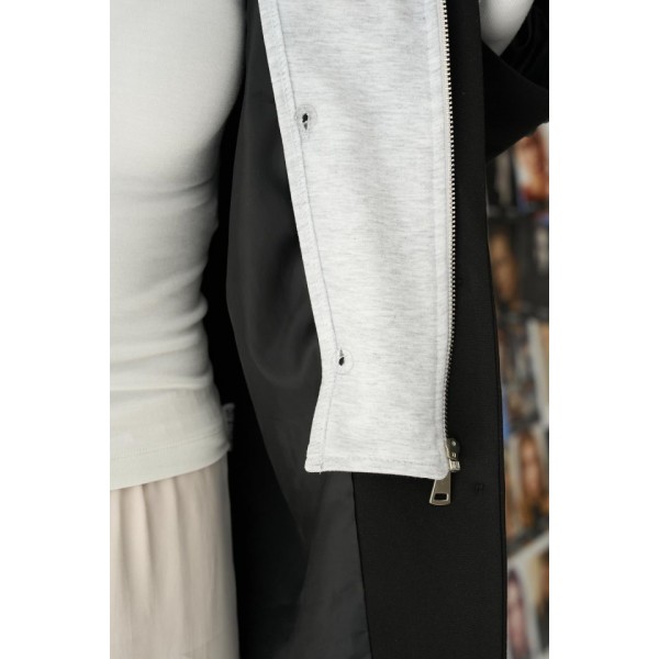 Fermuarlı Ceket - Siyah-Gri