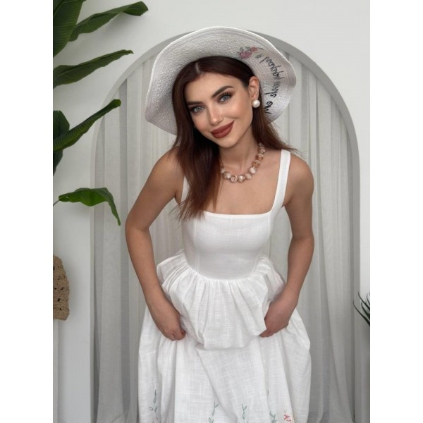 Mazi Çiçek Desenli Elbise