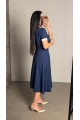 Kadın Polo Yaka Fermuar Detaylı Modal Midi Elbise