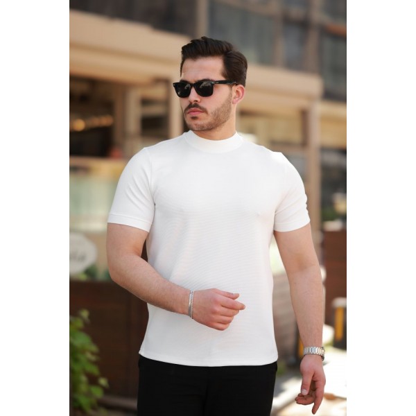 Erkek Yarım Balıkçı Yaka Kısa Kollu T-shirt