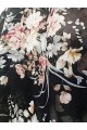 Kadın Kısa Kollu Yuvarlak Yaka çiçek Baskılı Asimetrik Kesim şifon Bluz