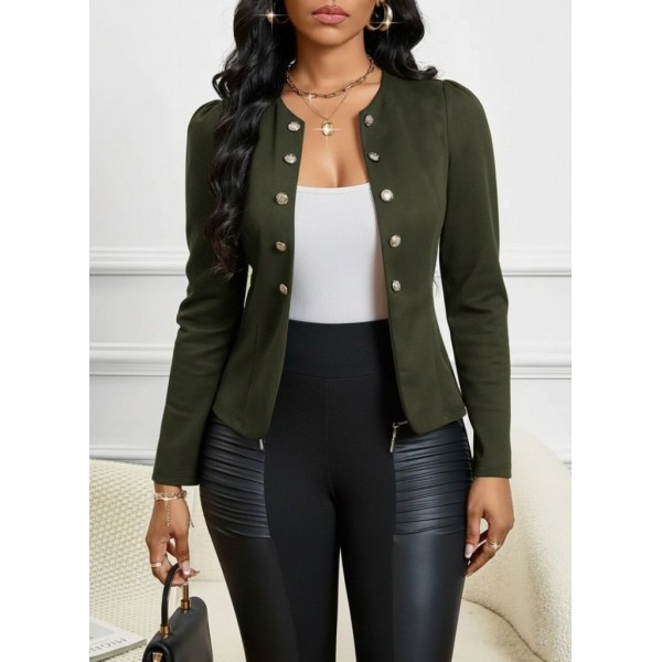 Kadın Uzun Kollu önü Açık Düğmeli Kısa Süet Ceket