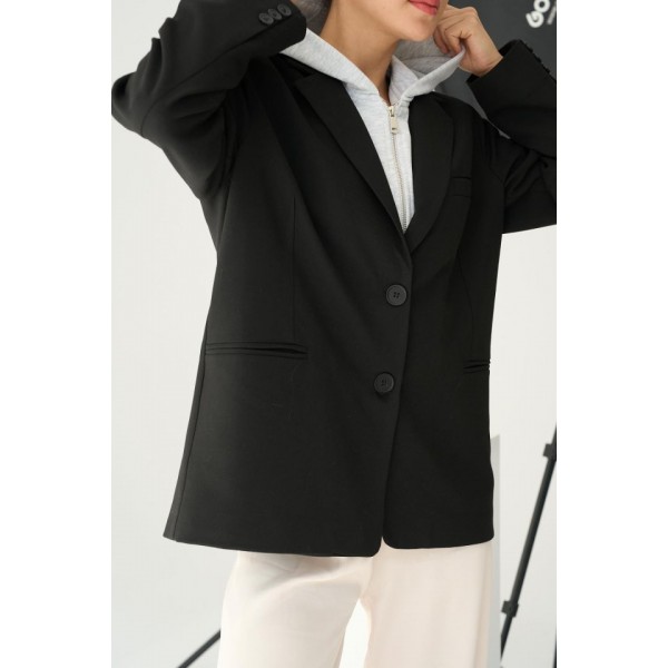 Fermuarlı Ceket - Siyah-Gri