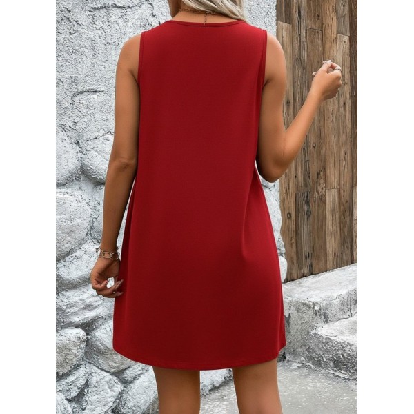 Kadın Askılı V Yakalı Geniş Kesim Detaylı Kısa Janjan Krep Elbise