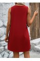 Kadın Askılı V Yakalı Geniş Kesim Detaylı Kısa Janjan Krep Elbise