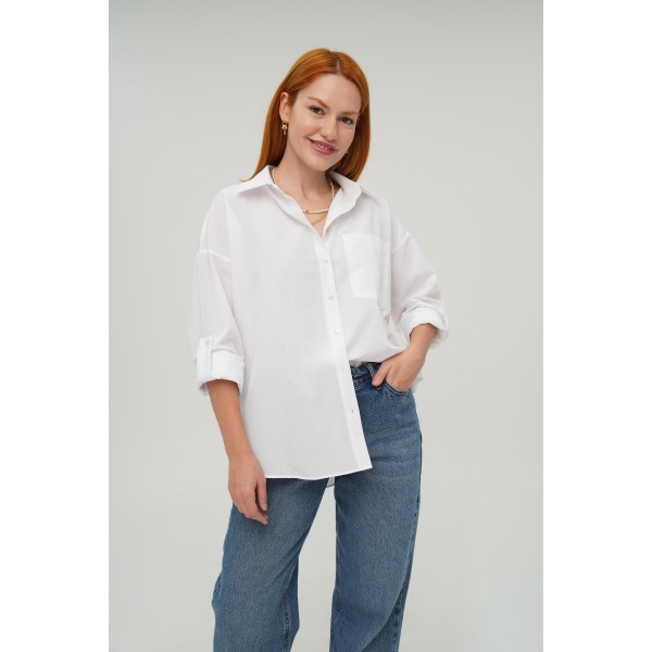 Tek Cepli Ekru Gömlek