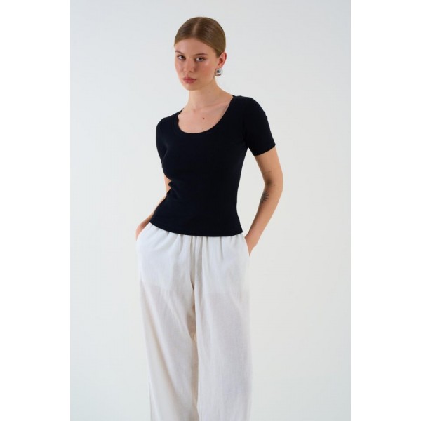 Kısa Kollu T-shirt - Siyah