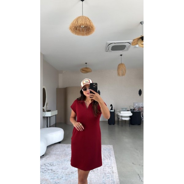 Kadın Polo Yaka Mini Elbise
