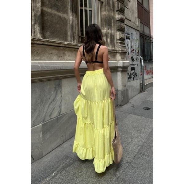 Audrey Fıfrlı Yırtmaç Detay Etek 4037