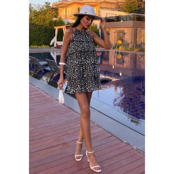 Fırfırlı Şifon Elbise 2905-08