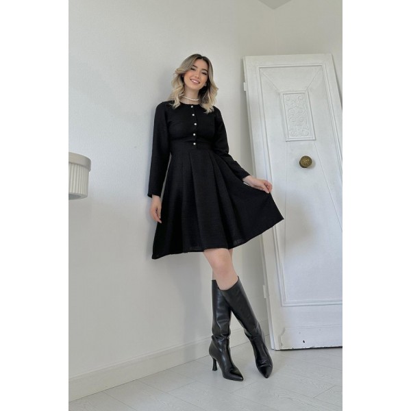 Siyah Kısa Klasik Elbise