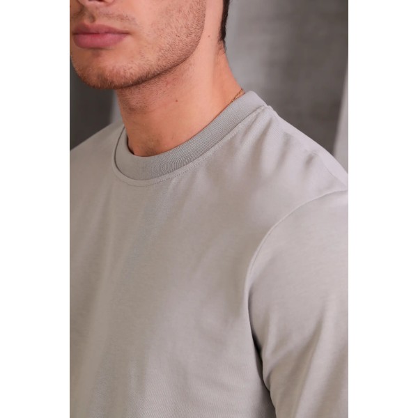 Erkek Relax Fit Bisiklet Yaka %100 Pamuk Rahat Kesim Basic Tişört