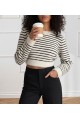Kadın Uzun Kollu Balıkçı Yaka Crop Triko Bluz