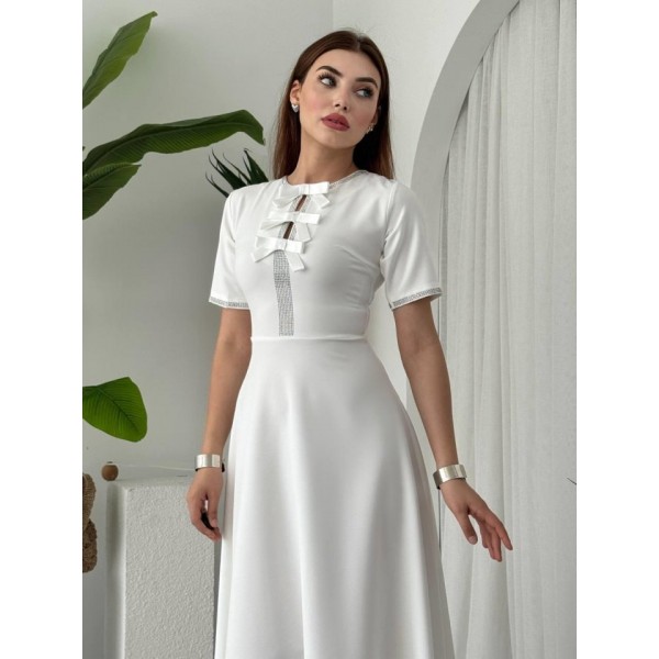 Wera Taşlı Fiyonk Detaylı Elbise