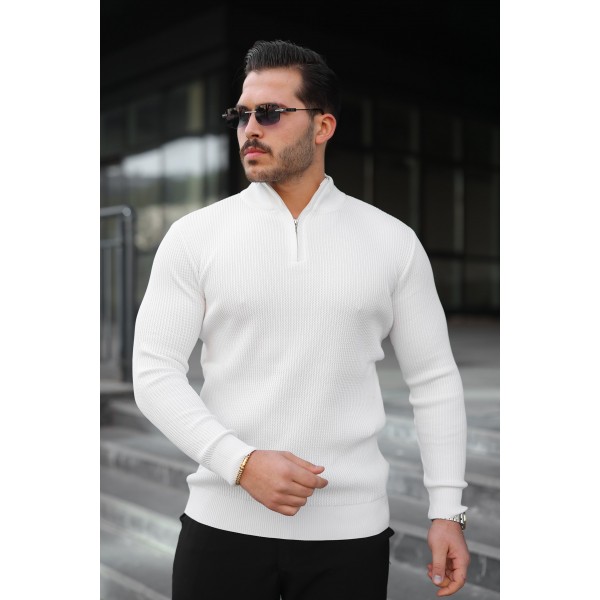 Erkek Balıkçı Zip Yaka Uzun Kollu Triko