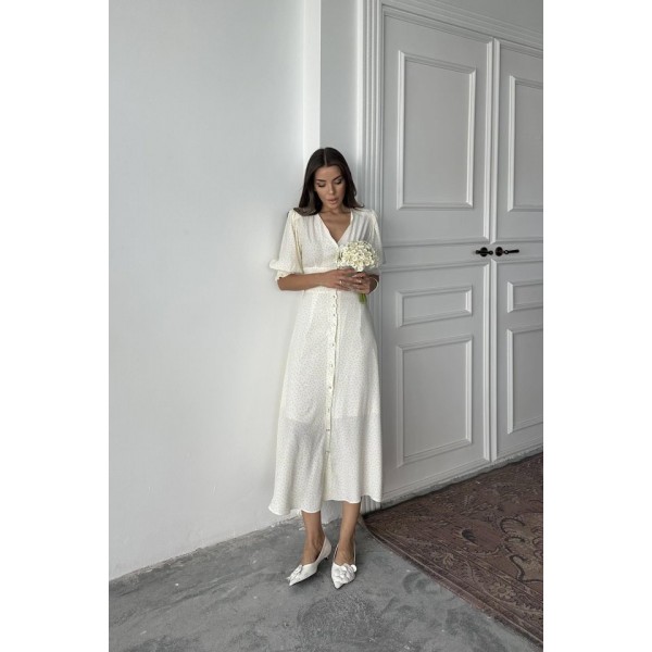 Sarı Arka Ve Bel Ucu Gipeli Elbise