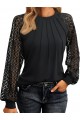 Kadın Uzun Kollu Yarı Balıkçı Yaka önü Nervürlü Viskon Iki Iplik Bluz