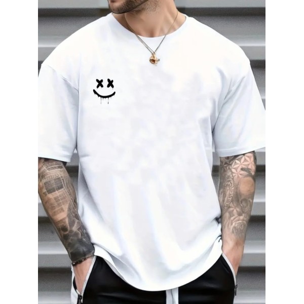 Erkek Kısa Kollu Bisiklet Yaka Baskılı Süprem Tişört