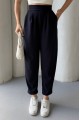 Kadın Scuba Krep Likralı Yan Fermuarlı Lastikli Harem Pantolon
