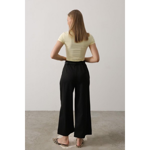 Kemer Pens Detaylı Pantolon - Siyah