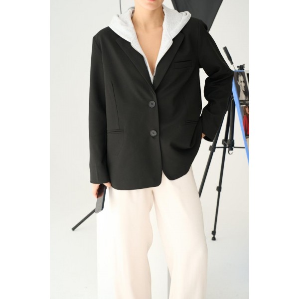 Fermuarlı Ceket - Siyah-Gri