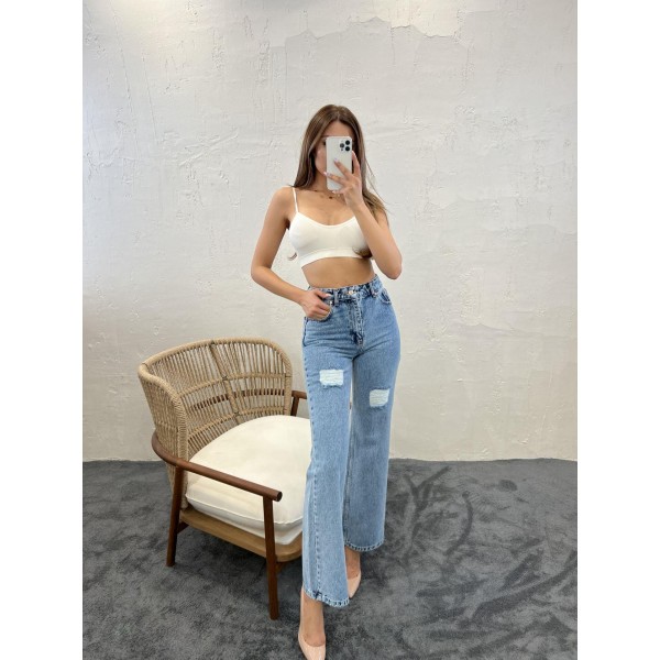 6373 DENİM SLIM PALAZZO FIT-MAVİ