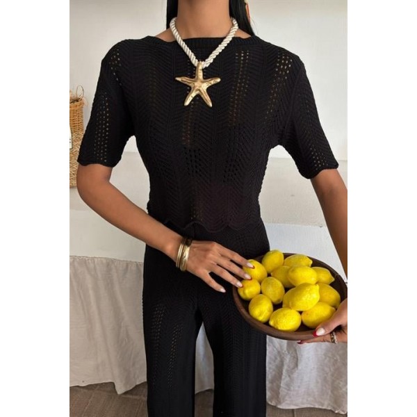 Triko Bluz Pantolon İkili Takım 10084-025