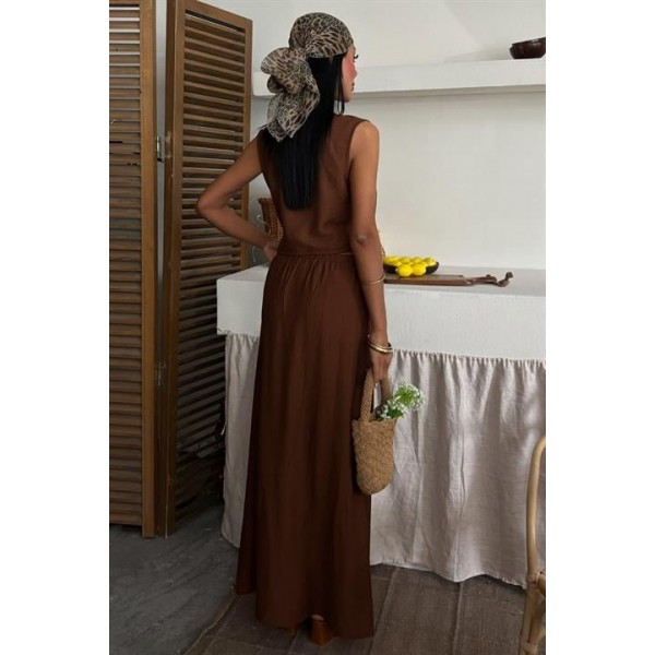 Yelek Önden Bağlamalı Uzun Etekli Takım 10192