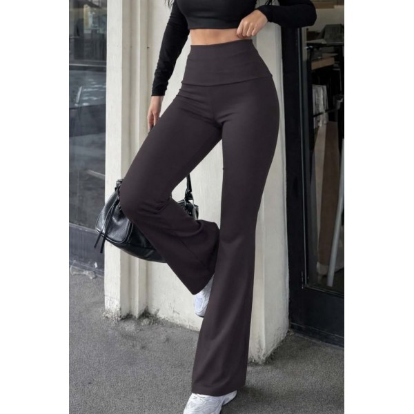 Kadın Geniş Korsaj Bel Detaylı Paçaya Doğru Geniş Yüksek Bel Dalgıç Pantolon