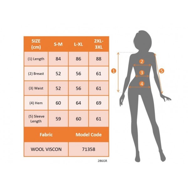 Kadın Uzun Kollu Balıkçı Yaka Asimetrik Kesim Detaylı Antrasit Yün Viskon Bluz