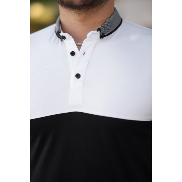 Erkek Yakalı çift Renk Kısa Kollu T-shirt