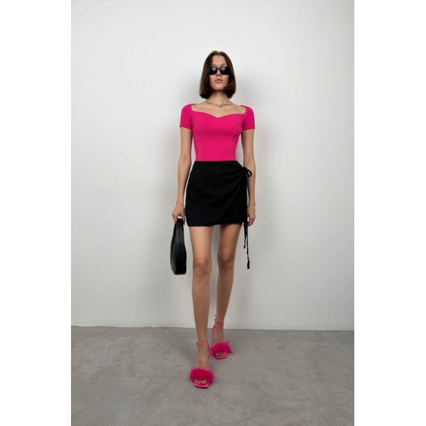 Kare Yaka Triko Bluz