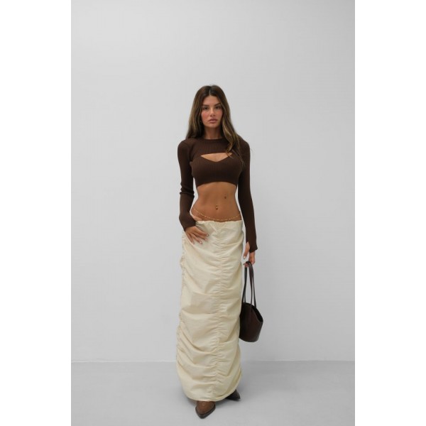 Büzgü Detay Maxi Etek