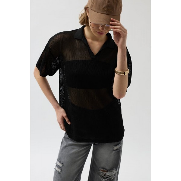 Polo Yaka TransparanT-Shirt