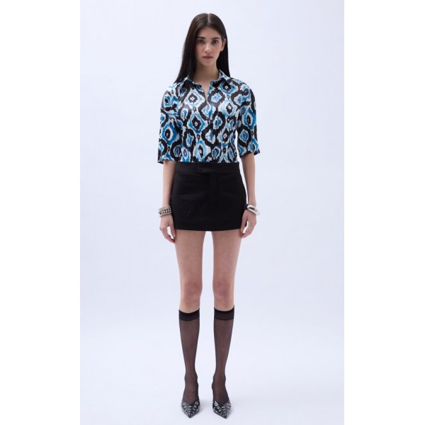 Desenli Saten Gömlek