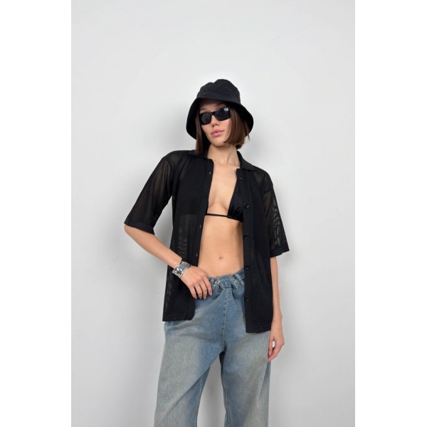 Polo Yaka Fileli Bluz