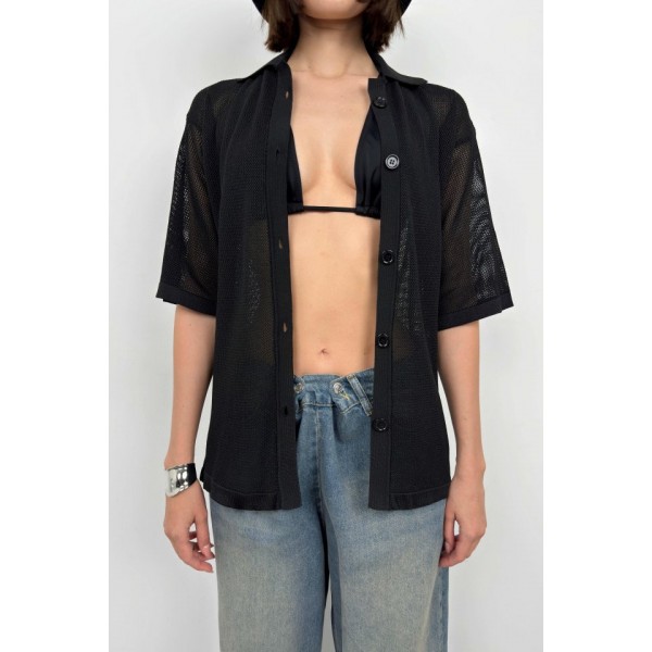 Polo Yaka Fileli Bluz