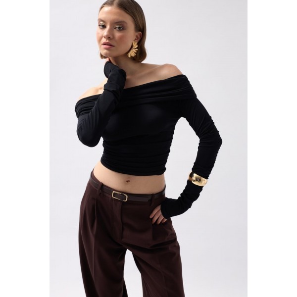 Omuz Dekolte Straplez Bluz