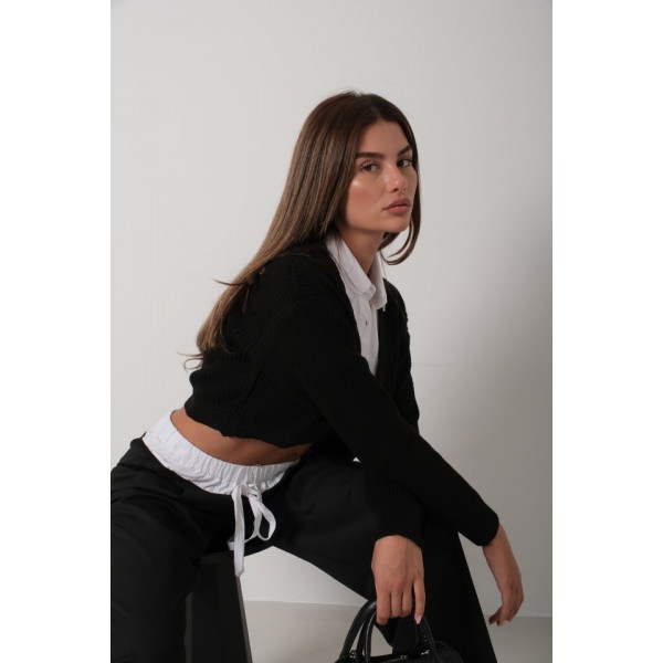 Biyeli Crop Triko Hırka